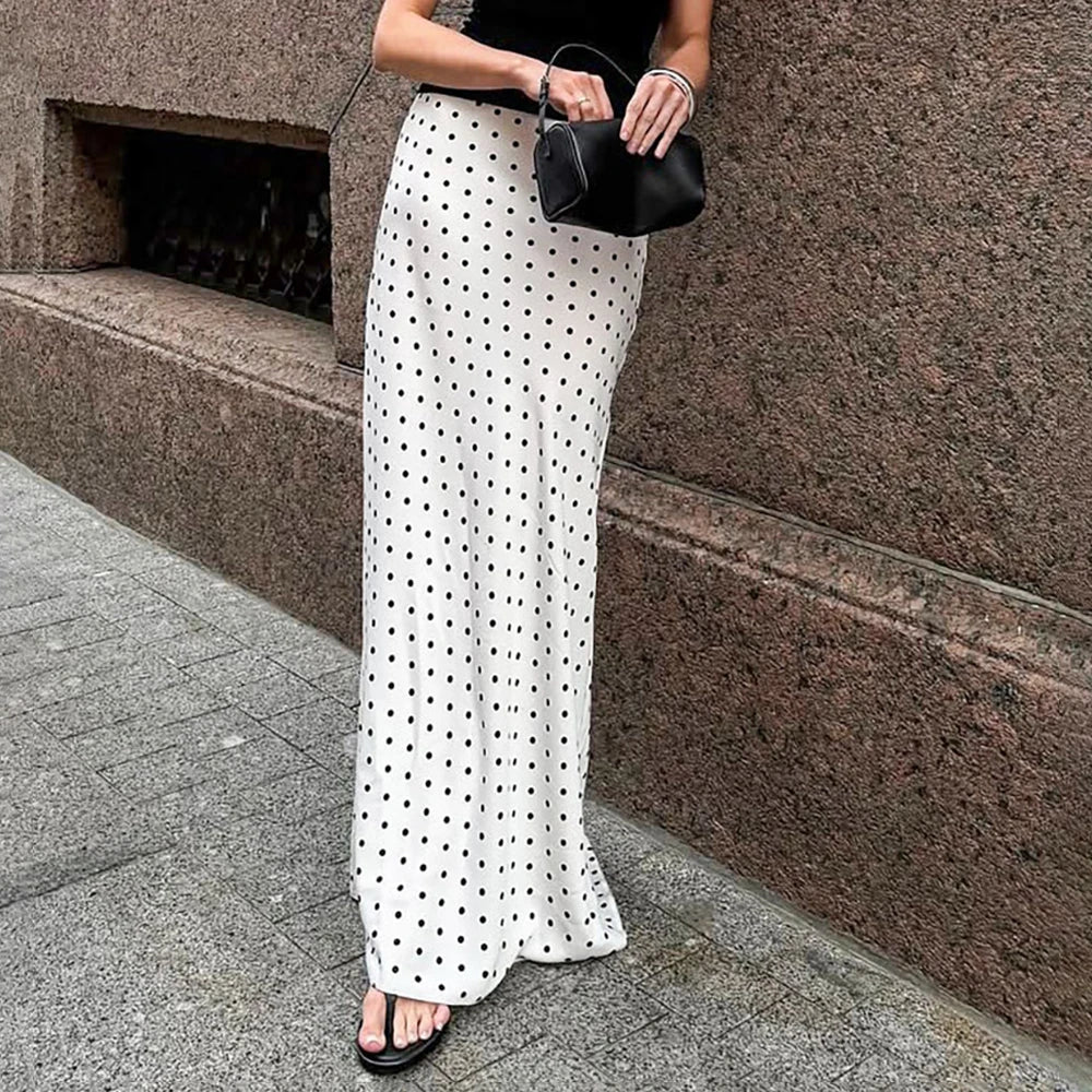 The Polka Elegance Maxi Skirt